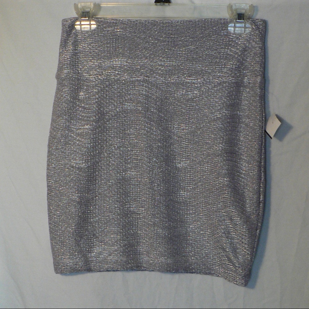 NEW Decree sparkly silver mini skirt medium